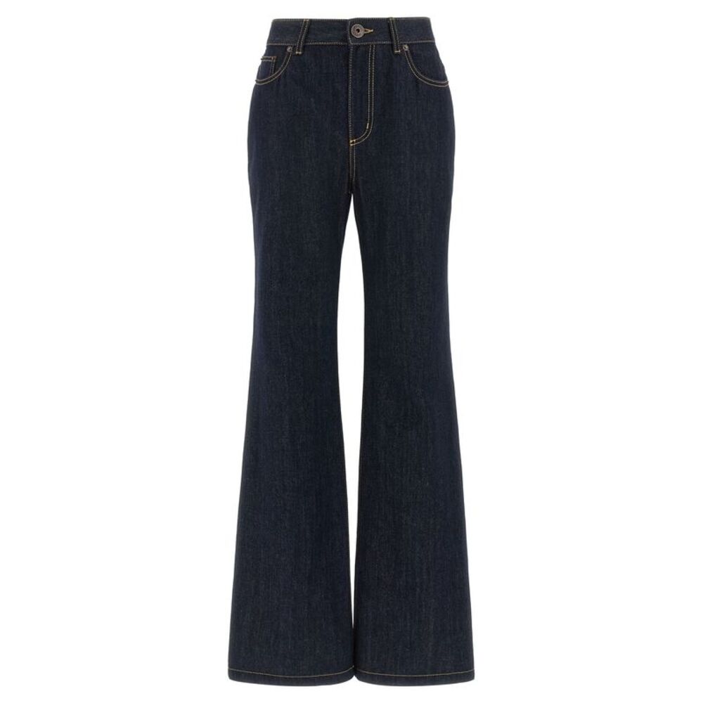 Alexander McQueen Blue Cotton Flared Women's Jeans